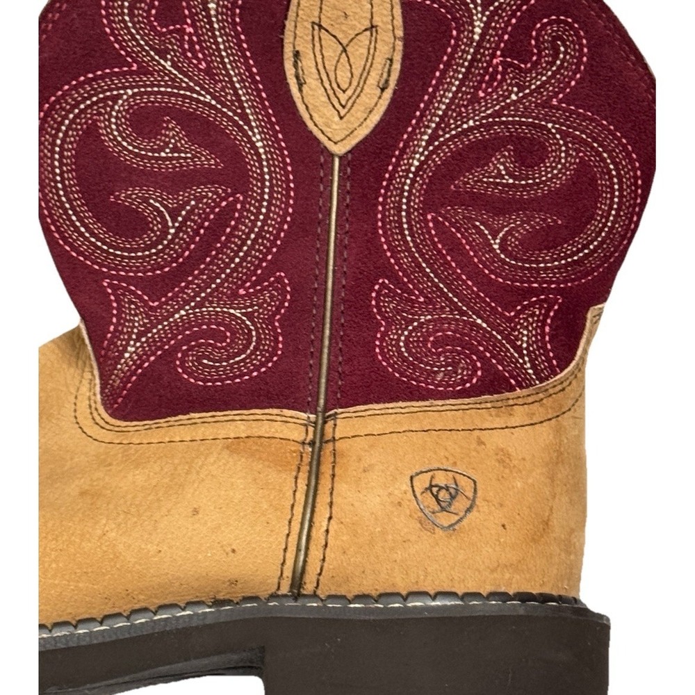 Ariat Boots Women's 10B Fatbaby Western Style 10026116 Burgundy Red Round Toe - Picture 10 of 10